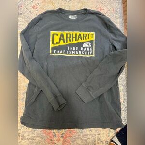Carhartt Gray Long Sleeve with Yellow Logo